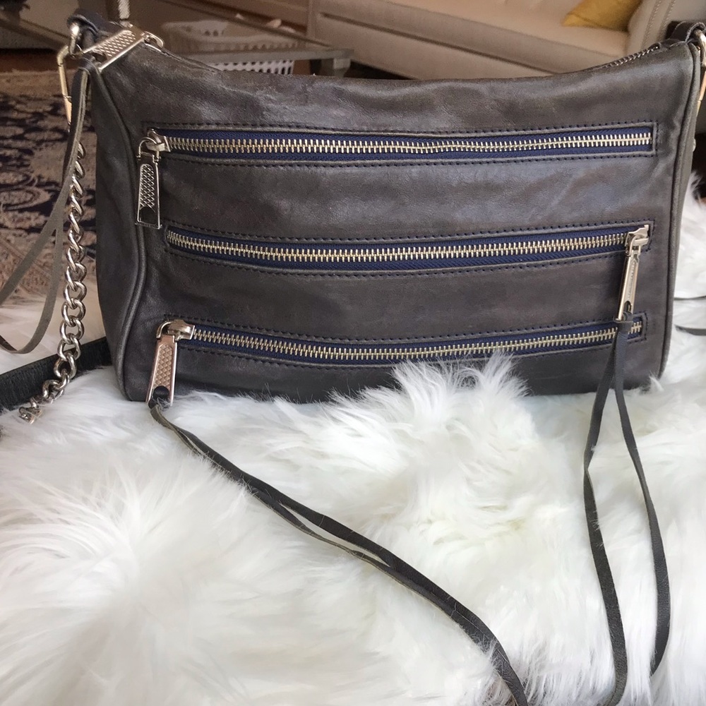 Rebecca Minkoff 5 Zip Crossbody-blue